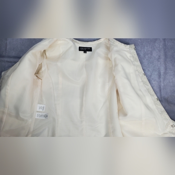 Jones New York  White silver Ted baker style Women's blazer Size 10 - Picture 12 of 15